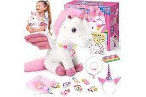 Tsokize Einhorn Geschenke für Mädchen, Einhorn Spielzeug ab 3-10 Jahre Einhorn Kuscheltier Geschenke 3-9 Jahre Mädchen Bastelset Kinder Spielzeug 3-9 Jahre