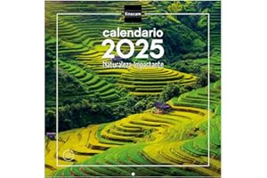 Finocam - Calendario Imágenes de Pared 30x30 para Escribir 2025 Mes Vista Enero 2025 - Diciembre 2025 (12 meses) Naturaleza Español
