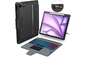 Nillkin Case with Keyboard for iPad Air 13 inch (M2, 2024) /iPad Pro 12.9 inch (6th, 5th, 4th, 3rd Generation) 180° Adjustatable Stand, Backlit Magic Keyboard with Trackpad, QWERTY Layout, Black