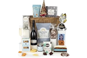 Virginia Hayward Christmas Hamper, Snowy Delights Basket - Hampers & Gourmet Gifts Including Luxury Sweet and Savoury Delights with Italian Sparkling Wine - Luxury Christmas Presents