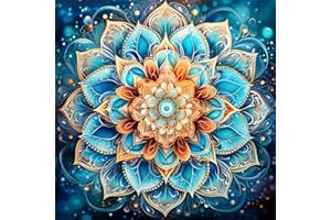 Reofrey DIY Fleur Mandala Diamond Painting Accessoires, Paysages 5D Broderie Diamant Kit Complet Point De Croix Strass Diamant Painting, Peinture Diamant Craft Home Artisanat Murale Décor 40x40cm C8