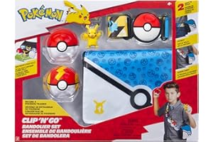 Pokémon Juego de canana Pikachu Clip ‘N’ Go Figura de acción Pikachu de 5 cm con Poké Ball y Bola Rápida así como cinturón y canana temáticos