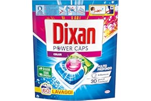 Dixan Power Caps Color, Detersivo Lavatrice in Capsule, 60 capsule (lavaggi)