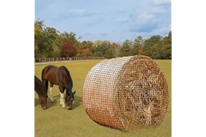 TAZZOR Filet à foin pour balles rondes - Filet à foin rond - Résistant à l'usure - Pour chevaux - Balles rondes - Convient pour râtelier à foin - Dimensions des mailles : 4,5 x 4,5 cm