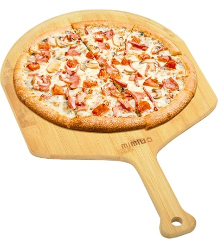 Set De 2 Planches à Pizza En Bois - Surface Lisse Antiadhésive - Servir Et Découper - 30cm Diamètre