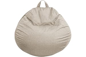 bananair - Pouf Poltrona Sacco con Imbottitura in Schiuma - Morbido e Confortevole - Fodera Lavabile - Pratico e Facile da Trasportare - Pouf Sacco per Tutta la Famiglia (80x70 cm, Beige)