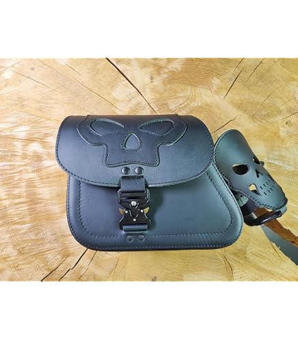 Sacoche De Selle Harley Davidson Dynamite Black - Cuir Véritable Pour Dyna Glide Street Bob 1996-2017 - Côté Gauche