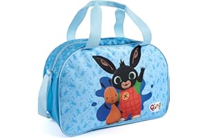 PERLETTI Borsa Sport Bing per Bimbi con Tracolla - Borsone Palestra con Stampa Bing e Flop per Bambini Azzurro e Blu - Sacca Sportiva Bambino Ideale per Tempo Libero e Viaggi - 28x41.5x21