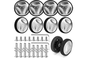 Vivikivi 8 PCS Suitcase Wheels Replacement Kit Wear-resistant Luggage Replacement Wheels Mute Durable, VK-A5 55mm