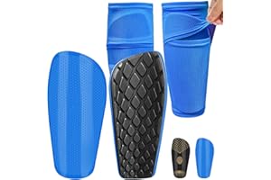 RISINGUKST Football Shin Pads for Kids Youth Adults, Shin Guards for Boys and Girls, Sleeves with Non-Slip Insert Pocket, Lightweight and Compact, Protective Equipment for Football