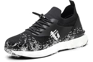 ZOEASHLEY Sicherheitsschuhe Herren Damen Wasserdicht Arbeitsschuhe Leicht Atmungsaktiv Schutzschuhe Stahlkappenschuhe Schwarz