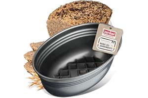 Zenker Brotform oval BLACK METALLIC, Brotbackform mit keramisch verstärkt Antihaftbeschichtung, Kuchenform aus hochwertigem Stahlblech, Backform für Brot (Farbe: Schwarz), Menge: 1 Stück