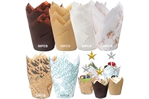 SAMISO 300 Pezzi Pirottini di Carta per Cupcake,Pirottini per Muffin Carta,Pirottini da Forno Olio-Prova,per Cuocere,Presentare e Regalare dolcetti,per Muffin,Torte,Budini,Focaccine,Gelati