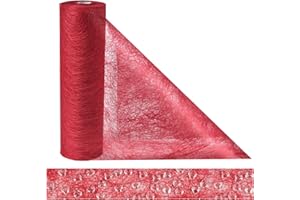 Anstore Camino de mesa de fieltro rojo, 23 cm x 30 m, reutilizable, decoración de mesa, cumpleaños, bodas, fiestas, decoración de boda, rollo versátil