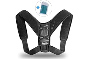 InnoTi Corrector de Postura Espalda para Hombre y Mujer - Soporte para Mantener los Hombros y la Espalda Recta - Ajustable y de Material Suave y Transpirable para el Máximo Confort (Negro)