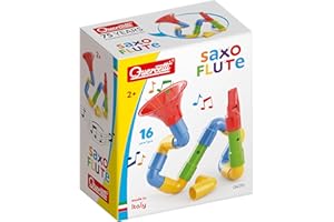 Quercetti Saxoflute, Giochi Musicali 2 Anni fino ai 4 Anni, Costruzioni per Bambini 3 Anni, Flauto e Tromba con Tubi Colorati, Giochi per Bambini Made in Italy