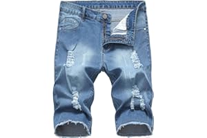 NUSGEAR 2023 Pantalones Corto Vaquero Hombre Verano Casual Moda Corta Pantalones Roto Pants Deporte Jogging Pantalon Denim Fitness Chandal Hombre Pantalones de Trekking Jeans Playa