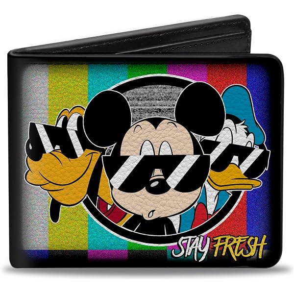 Buckle-Down Herren Brieftasche Aus Veganem Leder – Disney Mickey Mouse Design, 5 Kartenfächer, Mit Sichtfenster