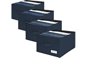 4CONVY Rangement de pantalons avec compartiments ultra-résistants – [2024 MATÉRIAU AMÉLIORÉ] 4 unités d'organisateurs pour jeans renforcés et rigides avec de grands compartiments