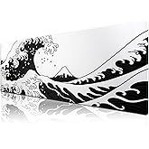 Klasse Pro - 10 Farklı Model Dikişli Kenar 90x40 cm Oyuncu Gaming Mouse Pad (Oki Nami Ura, 90x40 cm)