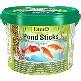 Tetra Pond Sticks &ndash; Fish food for all pond fish supports healthy fish and clean water in the pond, 10 l bucket