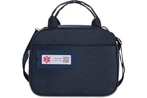 DISONCARE Sac Pour Diabétique，Sac De Voyage Pour Le Diabète，Insuline Pochette，Diabete Accessoires，Avec Une étiquette De Code QR d'alerte Médicale | Peut Enregistrer Des Info Importantes
