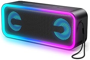 MEGUO Loud Bluetooth Speaker Portable Speakers Wireless Bluetooth with 20W Powerful Sound, RGB Lights, TWS Pairing, Bluetooth 5.3 IPX5 Waterproof Shower Outdoor Speaker for Garden Party BBQ Travel