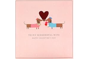 UK GREETINGS Kartka walentynkowa dla żony, kiełbasa pies karta walentynkowa, urocza walentynkowa kartka dla żony, walentynkowa dla niej