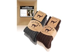 FORVEVO 4 pary skarpet z alpaki, skarpety wełniane dla mężczyzn i kobiet, ciepłe skarpety zimowe z wełny alpaki, termiczne, puszyste, dziergane skarpety na zimną pogodę