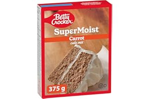 Betty Crocker - Mezcla para Tartas: Sabor a Zanahoria súper húmeda, Paquete de 375 Gramos de Mezcla para Pasteles, Mezcla para Hornear, Sabe como casero, fácil de Hornear