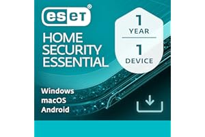 ESET HOME SECURITY Essential 2026 | 1 Device | 1 Year | Antivirus, Safe Banking, Safe Browsing, Anti-Phishing, Webcam Protection, Microphone Monitor | Activation key by email