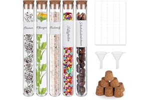 Mocraft Laboratory Glass Test Tubes with Corks 16 x 160 mm Transparent Test Tubes with Funnel and Label 20 ml Pack of 30