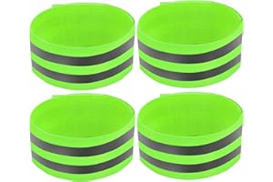 HAOSEA Hi Vis Reflective Running Armbands 4PCS High Visibility Reflective Wristbands Reflective Bands Night Safety Bands for Jogging Walking Cycling Outdoor Safety For Adults and Children(35 x 5cm)