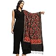 Weavers Villa Designer Acrylic Kashmiri Shawl Embroidery Stole, 70cm x 200cm