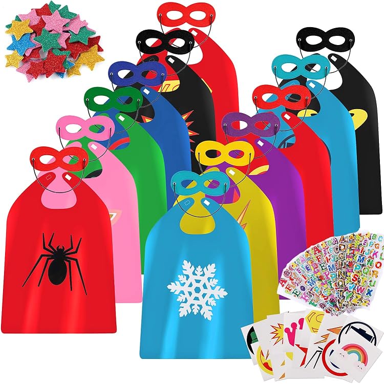 Kit Déguisement Enfants 3 Capes Et 3 Masques - Pour Anniversaires Et Fêtes Costumées