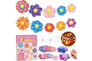 HOLLIVI Bastelset Kinder ab 6 4 5 Jahre Geschenk Mädchen 7 5 6 9 8 10 Jahre, Blumen Basteln Mädchen 8-10-6-5 Jahre Mit LED Lichterkette Spielzeug ab 4-12 Jahre für Geburtstagsdeko Weihnachtsgeschenke Deko