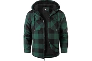 SwissWell Camicia Boscaiolo Uomo Giacca Flanella a Quadri Spessi Fodera di Peluche Felpa Cappuccio Foderata Casual Uomo Felpa con Cappuccio in pile Giacca Invernale con Tasca