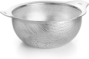 Lacor - 62731 - Escurridor de Acero Inoxidable 18/10, Diametro de 15 cm, con Asas, 100% Apilable, Apto para Lavavajillas y Uso Profesional en Cocina