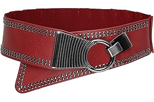 BlackButterfly Ancho Elástico Metal Con tachuelas Gancho cruzada Cinturón