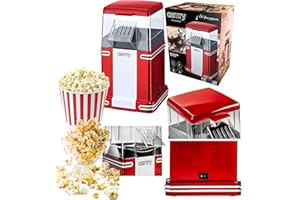 Camry CR 4480 Palomitero Máquina Hacer Palomitas Maiz Pop-Corn, Diseño Retro Estilo Vintage Rojo