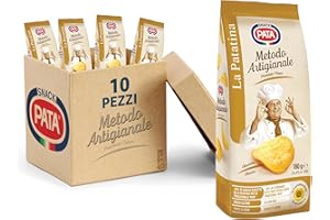 PATA | Patatine Classiche Metodo Artigianale, Senza Glutine, Con Olio di Semi di Girasole Alto Oleico, Fonte di Iodio, 10x180g