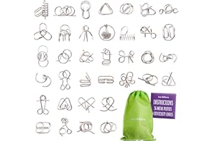 THE TWIDDLERS 36 Casse-Tête Métal, IQ Test Disentanglement Puzzles, Jouets Fidget pour Enfants, Adolescents - Anniversaires, Mariages, Cadeaux Invités, Cadeau de Noël