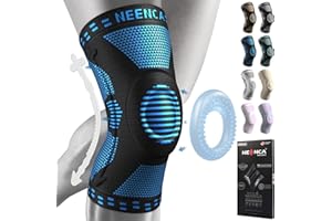 NEENCA Genouillère Professionnelle pour Homme et Femme avec Coussinets en Gel Rotulien et Stabilisateurs Latéraux,Genouillères de Qualité Médicale pour la Course,les Déchirures du Ménisque,l'arthrite