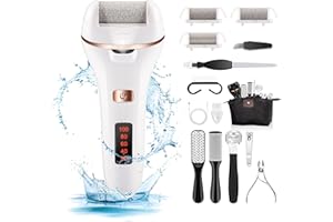 Ratukall Electric Foot File Callus Remover, Waterproof 16 in 1 Professional Pedicure Tools Set, Feet Scrubber Dead Skin Hard Skin Cracked Heels Calluses Foot Care Kit for Women Men Travel Home