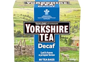 Yorkshire Tea Decaffeinato - Tè Nero Decaffeinato, Forte e Rinfrescante - Tè Tradizionale Inglese - Provenienza Responsabile - 80 bustine