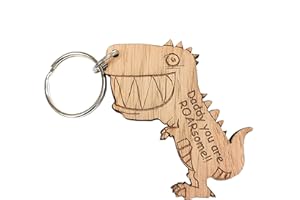 Manta Makes Daddy Keyring - Fathers Keychain - Daddy you are ROARsome wooden engraved key ring - Father's Day Keyring for him Dad Christmas Birthdays Gift from children or child girl boy