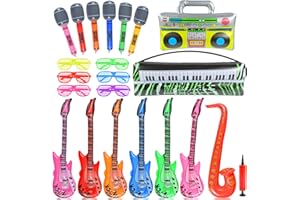 ZeYou Nadmuchiwane instrumenty muzyczne, 22 sztuki, nadmuchiwany instrument muzyczny, gitara, radio, saksofon, mikrofon, migawka, okulary, rekwizyty na basenie, dyskotekę, imprezę
