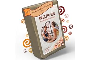 ‎WORK'N'LIFE Kreativ-Ton - Modelliermasse lufttrocknend - 7,5kg Ton zum Modellieren mit Anleitung - Weich & geschmeidig - 100% natürlich - Selbsttrocknende Modelliermasse und zum Brennen geeignet