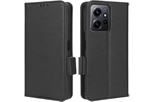 GOKEN Funda para Xiaomi Redmi Note 12 4G (6.67"), Leather Folio Carcasa con Soporte & Ranura para Tarjeta, Flip Magnético Case Cover -Negro