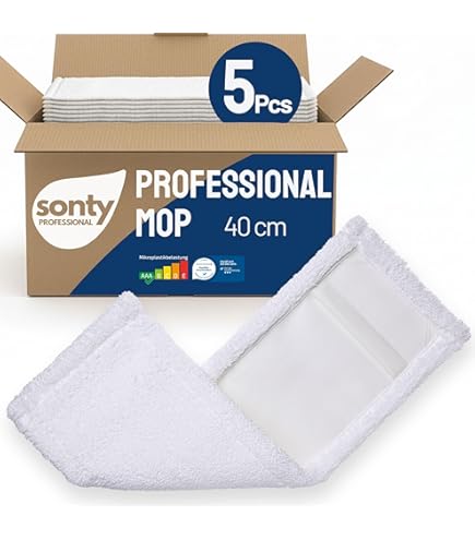 SONTY Profi Katoenen Mop 50 cm - Set van 50 XL mophoezen voor klap